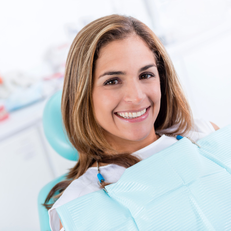 lady smiling in dental chair